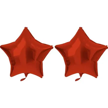 FOLAT Balón foliový - hvězda, matná červená , 48 cm, 2 ks