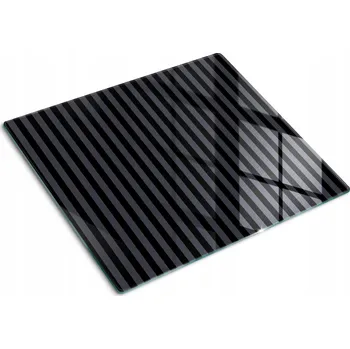 Obraz Kuchyňská Multifunkční Ozdobná Deska Tvrzené Sklo Šedé pruhy 60x52 cm