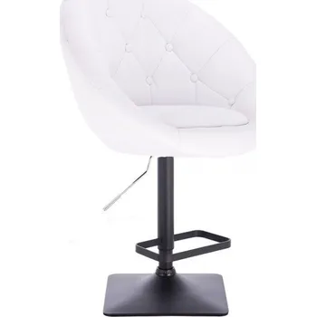 Barová židle LuxuryForm DESIGN Barová židle VERA na černé hranaté podstavě - bílá