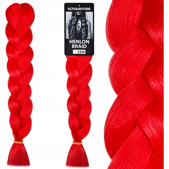 Syntetické vlasy 100% Henlon PRO Umělé Červené barvy 60 cm #2316