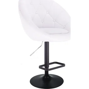 Barová židle LuxuryForm DESIGN Barová židle VERA na černém talíři - bílá