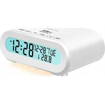 Budík Digitální radiobudík LogiLink FM, teploměr, vlhkoměr, časovač, funkce usnutí, bílý