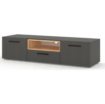 Komoda TV stolek / komoda ANETTE 151 cm grafit zlatá