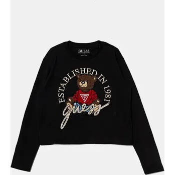 Chlapecké tričko Dětské bavlněné tričko s dlouhým rukávem Guess J4BI10.I3Z14.9BYH černá 99X, vel. 158-166