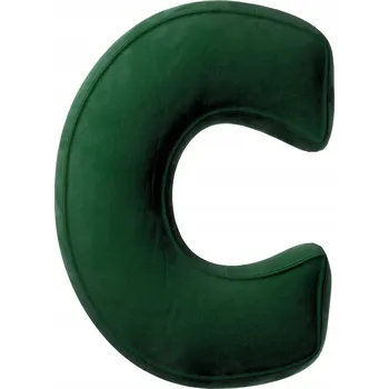 Polštář Sametový Polštář s písmenem C, 40 cm, lahvově zeleň