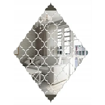 Zrcadlo Dekorativní Akrylové Zrcadlo LU107 | Stříbrné | 71x95 cm | 3D Efekt