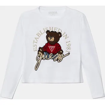 Dětské bavlněné tričko s dlouhým rukávem Guess J4BI10.I3Z14.9BYH bílá 00X, vel. 167