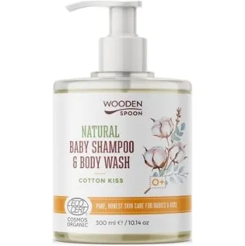 Plenkové kalhoty Wooden Spoon Dětský sprchový gel a šampon na vlasy 2v1 Cotton Kiss WoodenS poon 300ml