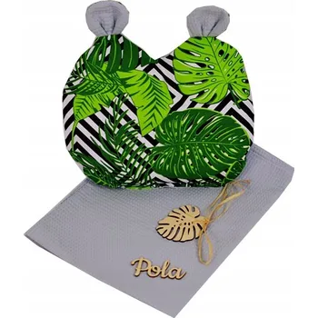 Polštář Vaflová deka ZAVINOVAČKA 100x75 cm + POLŠTÁŘ s oušky, BAVLNA, Sada pro novorozence