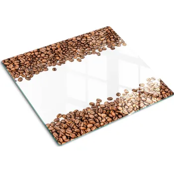 Obraz Kuchyňská Multifunkční Ozdobná Deska Tvrzené Sklo Zrnková káva 60x52 cm