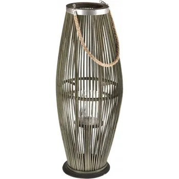 Svícen Bambusová lucerna zelená vysoká V71 cm
