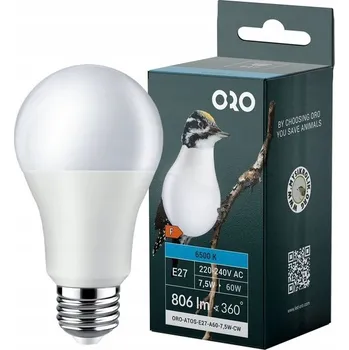 Žárovka LED žárovka koule E27 7,5W studená bílá 806lm VÝKONNÁ Led-pol