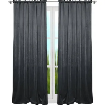 Obraz ZÁVĚS SAMETOVÝ SE STUHOU ŠEDÝ 270x135CM L370-25