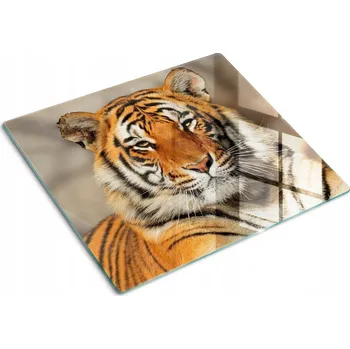 Obraz Skleněná kuchyňská deska na servírování s grafikou tygra bengálského 60x52 cm