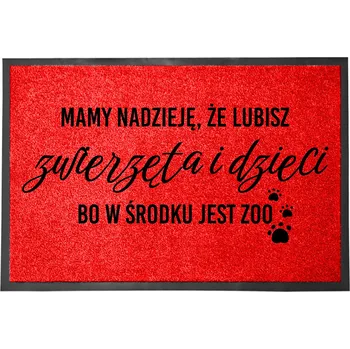 Rohožka VCHODOVÁ ROHOŽKA ČERVENÁ 40X60 VTIPNÝ POTISK DEKORACE STYLOVÁ HIT DO DOMU