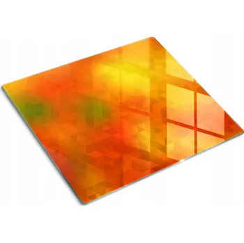 Obraz Skleněná deska z Tvrzené Sklo s ozdobným vzorem Abstraktní trojúhelníky 60x52 cm