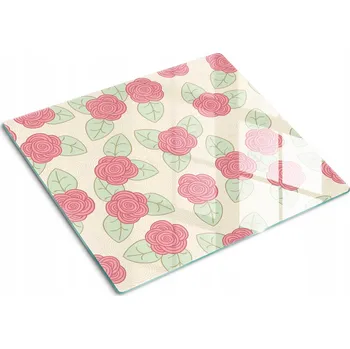Obraz Odolná a stylová kuchyňská deska z tvrzeného skla s motivem růží 60x52 cm