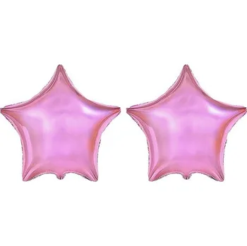 Balónek FLEXMETAL Balón foliový - hvězda, metalická světle růžová, 45 cm, 2 ks