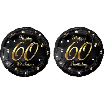 Balónek GoDan Balón foliový 60 let - happy birthday / narozeniny, 45 cm, 2 ks