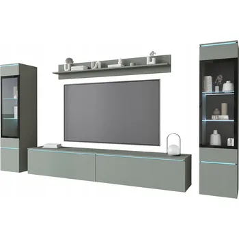 Obývací stěna Sestava nábytku do obývacího pokoje Bratex VERA II, 4 díly, zelené odstíny