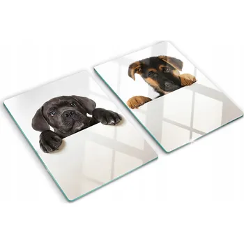 Obraz Skleněné kuchyňské desky na servírování s grafikou Tři štěňata 2x40x52 cm