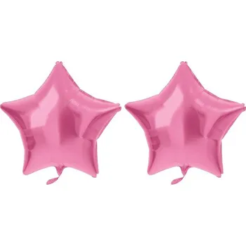 Balónek FOLAT Balón foliový - hvězda, metalická růžová , 48 cm, 2 ks