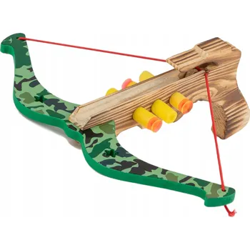 Dětská zbraň DŘEVĚNÁ KUŠE NA PĚNOVÉ ŠIPKY - BEZPEČNÁ