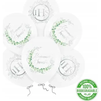 Balónek Balónky k prvnímu svatému přijímání PartyPal 12 palců bílo-stříbrné 6 ks