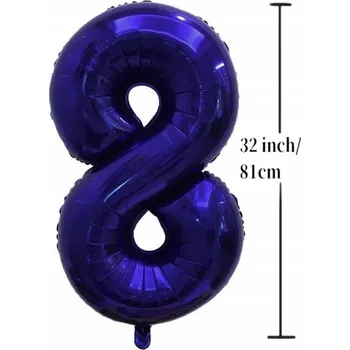 Balónek Fóliový balónek ČÍSLICE 8 Narozeninová oslava Granátový 32 palců