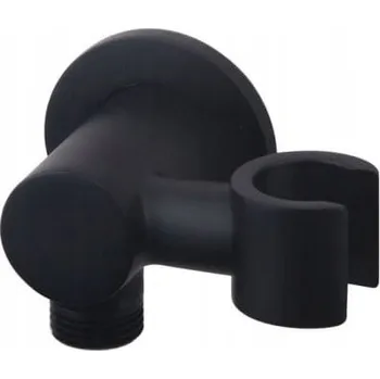 Sprchový držák Držák sprchové hlavice s přípojkou hadice ČERNÝ MAT