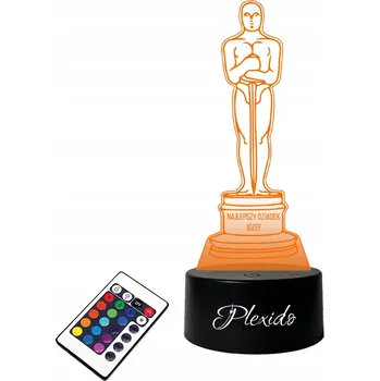 Lampička LAMPKA na SKLE Statuetka Plexido 3D LED RGB + DÁLKOVÝ OVLADAČ 16 BAREV