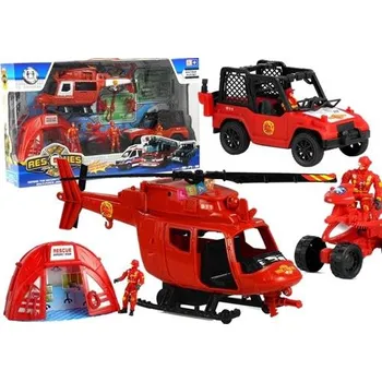 autíčko Sada Hasičská Vozidla Včetně Helikoptéry Hasiči