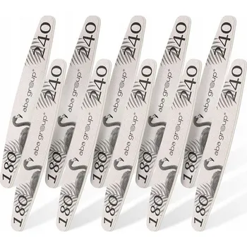 Pilníky na nehty Aba Group Standard Plameňák elipsa 180/240, 10 ks