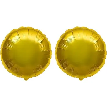 Balónek FLEXMETAL Balón foliový - kulatý, pastelový zlatý, 45 cm, 2 ks
