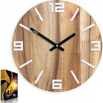 Hodiny Nástěnné hodiny OŘECH ARABIC BÍLÉ