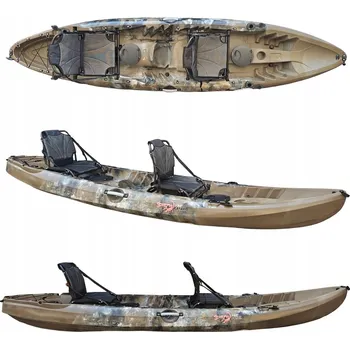 Kajak DVOUOSOBNÍ KAJAK SIT ON TOP STABILNÍ RYBÁŘSKÝ ORINOKO 3 POHODLNÁ SEDADLA