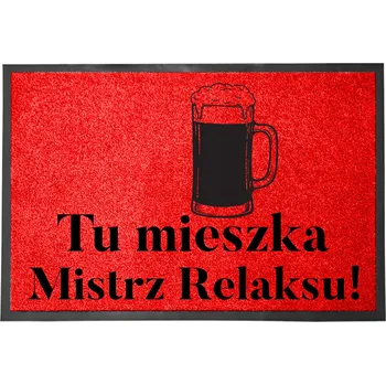 Rohožka VCHODOVÁ ROHOŽKA ČERVENÁ 40X60 DEKORACE POTISK STYLOVÁ VTIPNÁ DOMŮ