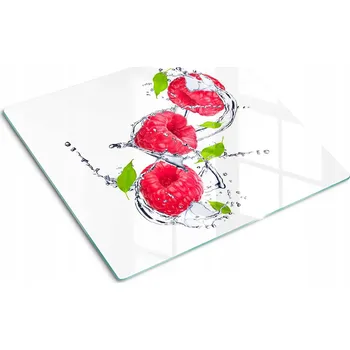 Obraz Odolná a stylová kuchyňská skleněná deska s motivem Maliny a vody 60x52 cm