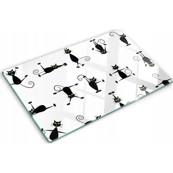 Obraz Skleněná dekorativní deska s grafikou Na Servírování Jednohubek Kočky 80x52 cm