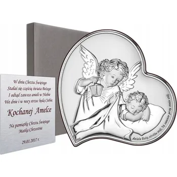 Obraz STŘÍBRNÝ OBRAZ ANDÍLEK PAMÁTKA KŘEST SVATÝ