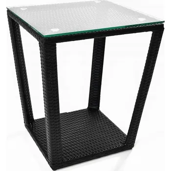 Konferenční stolek Čtvercový stolek Rattanland 48 x 48 x 58 cm černý