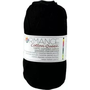 Příze Bavlněná příze Cotton Queen 0103 - černá