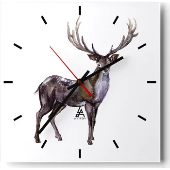 Hodiny Nástěnné hodiny do kuchyně 30x30 Zvířata Stylové hodiny na skle Loft Tiché