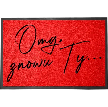 VCHODOVÁ ROHOŽKA ČERVENÁ 40X60 CM DEKORACE VTIPNÝ MOTIV STYLOVÁ POTISK