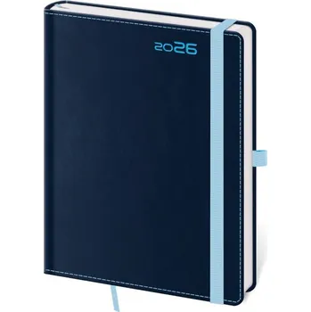 Diář Týdenní diář 2026 A5 Double Blue s poutkem