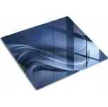 Skleněná kuchyňská deska na krájení s ozdobnou grafikou Šedá vlna 60x52 cm