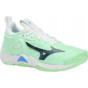 Pánská sálová obuv Sálové boty na volejbal Mizuno Wave Momentum 3 neo mint/black/frontier blue velikost 45 EU