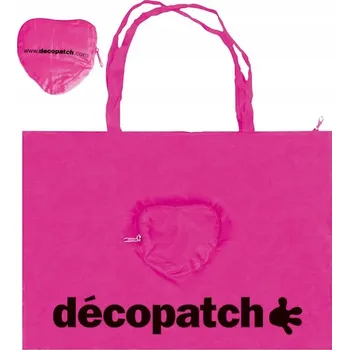 Nákupní taška Nákupní taška do kapsy RŮŽOVÁ NEONOVÁ prostorná TAŠKA 49 x 40 cm srdce