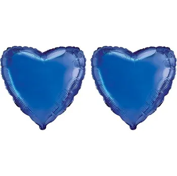 Balónek FLEXMETAL Balón foliový - srdce, modré, valentýn / svatba, 48 cm, 2 ks