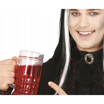 Sklenice Krvavý PIVNÍ SKLENICE Naplněný Umělou Krví na Pivo Dekorace Halloween 400ml